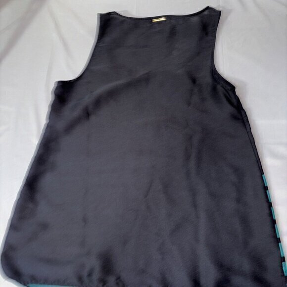 Michael Kors Women's Tile Blue Satin Pullover‎ Satin Shell Top L - Picture 3 of 6